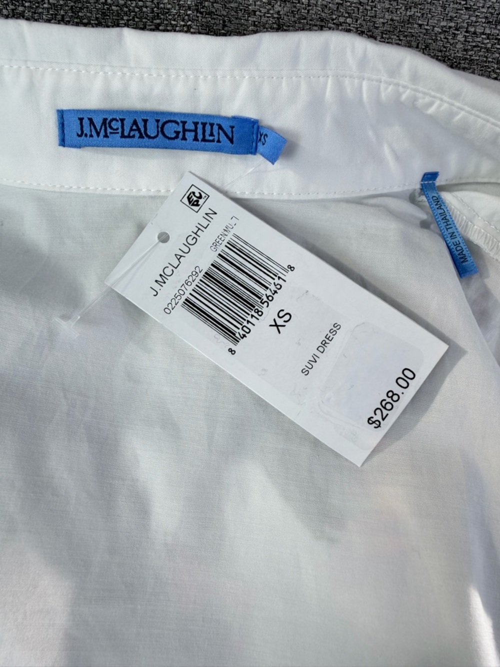 J. McLaughlin White Sleeveless Shirt Midi Dress with Tropical Print - Picture 6 of 9